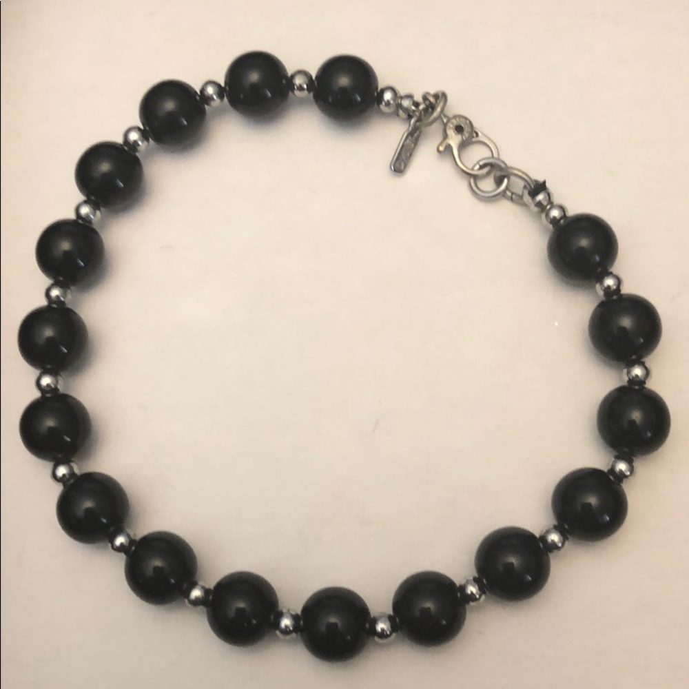 Monet black faux pearls bracelet